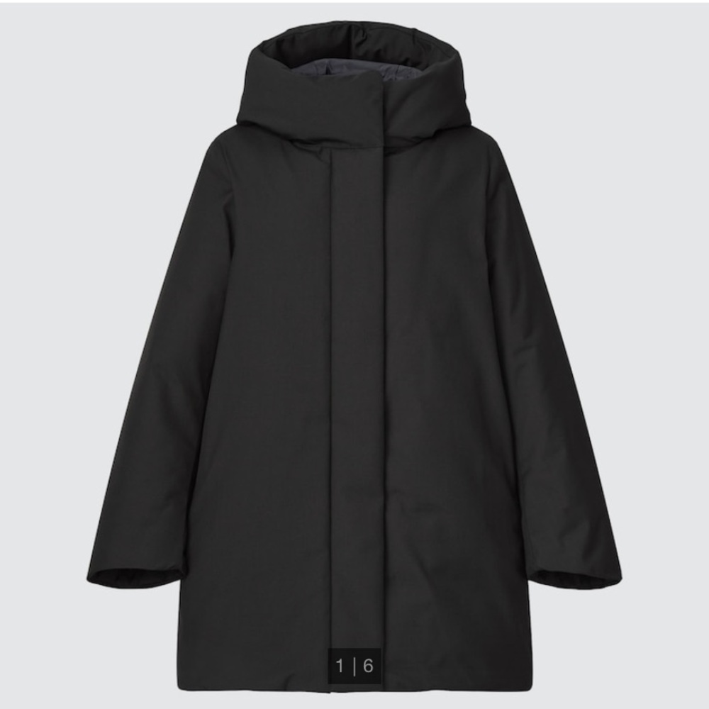Uniqlo black down coat